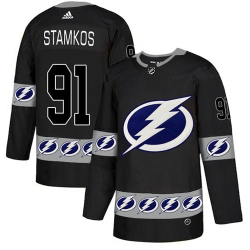 Adidas Lightning #91 Steven Stamkos Black Authentic Team Logo Fashion ...